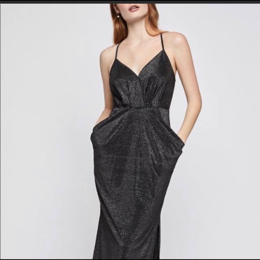 Metallic sparkle midi dress